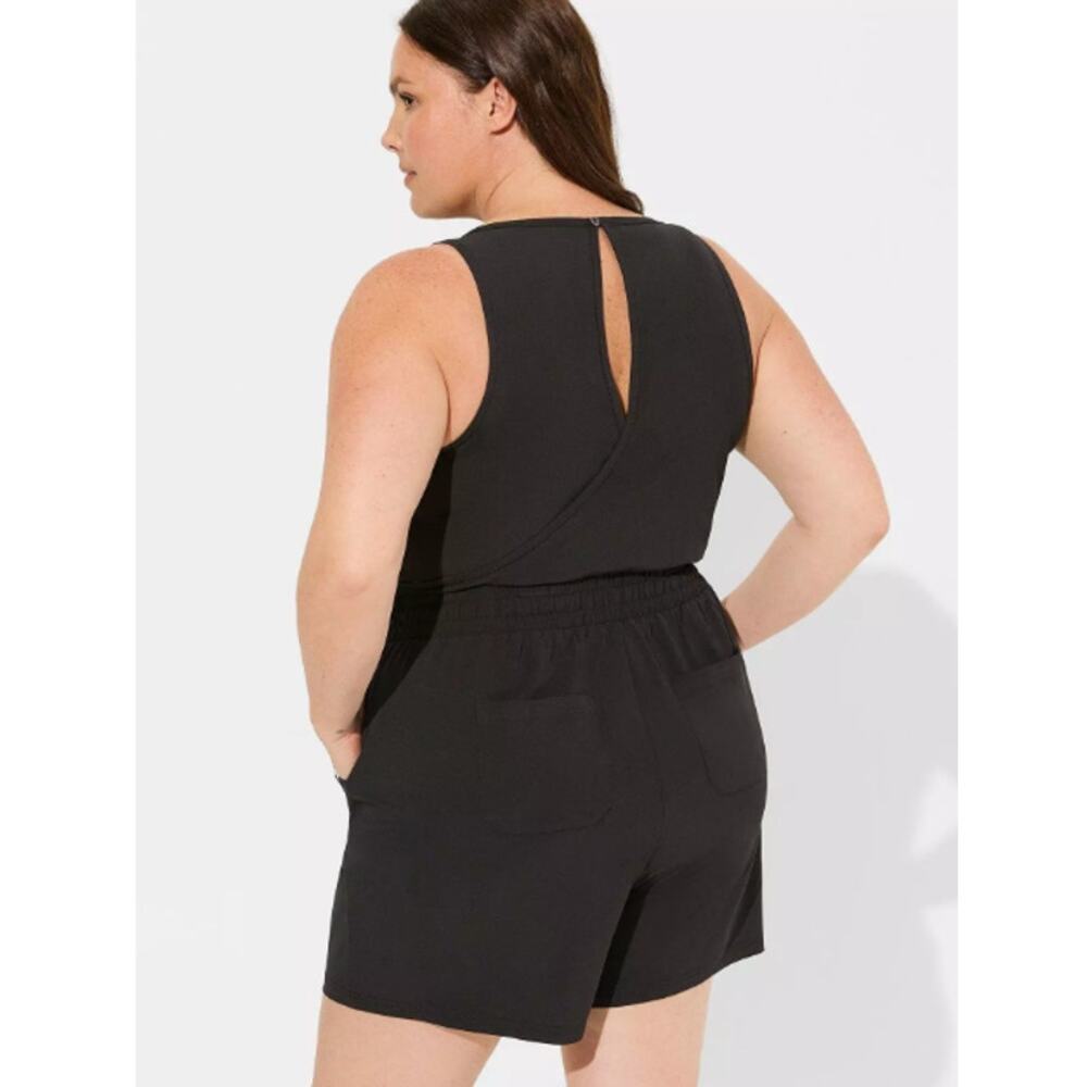 Torrid Stretch Woven Active
Romper With Surplice Back - Picture 3 of 7